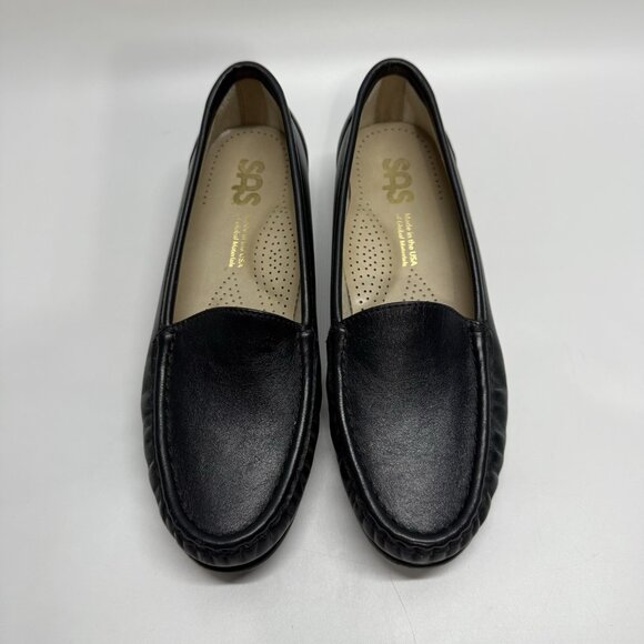 SAS Shoes Slip On Loafer Womans Size 6M Navy Leather Tripad Comfort Foot Bed - Picture 6 of 12